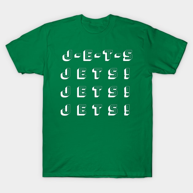 JETS Jets! Jets! Jets!  NY Jets Football Team Chant T-Shirt by Sleepless in NY